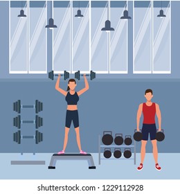 Fitness people training