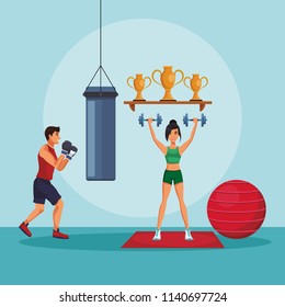 Fitness people trainning