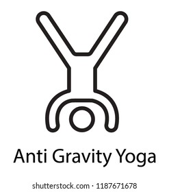 Fitness person doing the headstand yoga, icon for sirsasana