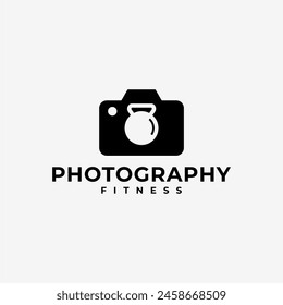 FITNESS PHOTOGRAPHY CAMERA GYM LOGO VECTOR ICON ILLUSTRATION