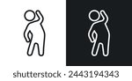 Fitness and Physical Exercise Routine Icons. Workout Warmup and Health Activity Symbols.