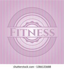 Fitness pink emblem. Vector Illustration. Detailed.