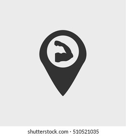 fitness place pin icon,vector design
