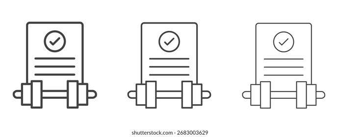 Fitness plan icon - editable stroke vector illustration