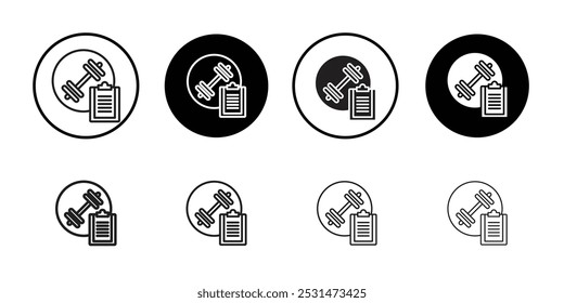 Fitness plan icon Isolated flat vector in outline