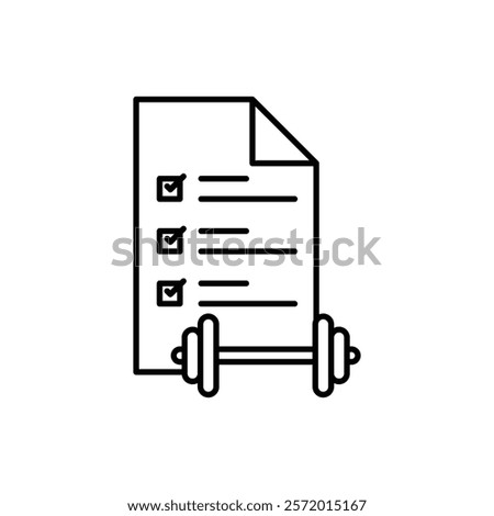 Fitness plan icon in liner stroke style