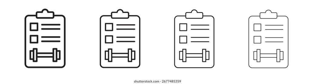 Icono de Plan de fitness Vector de contorno. Mejor para el Web, móvil, ui