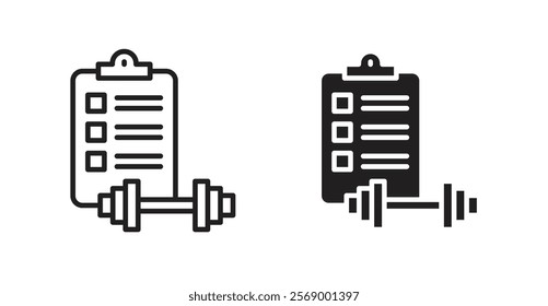 Fitness plan icon set vector graphics designs