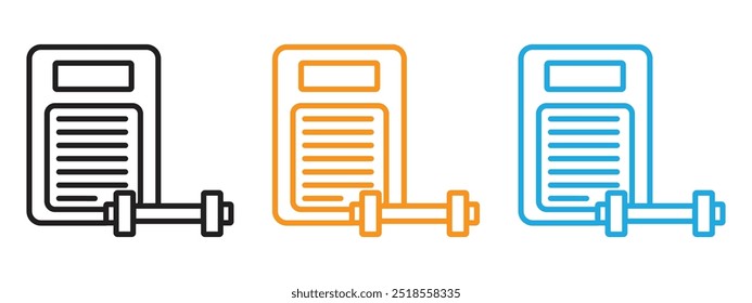 Fitnessplan Symbol Dünne Linie Illustrationssatz
