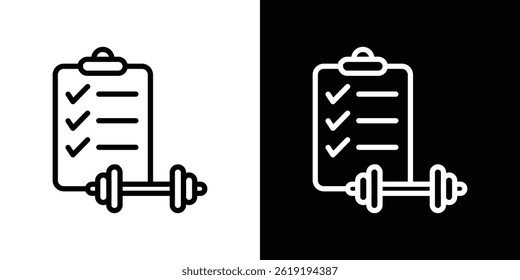 Icono del Plan de la aptitud. Ilustración vectorial, pictograma aislado. editable