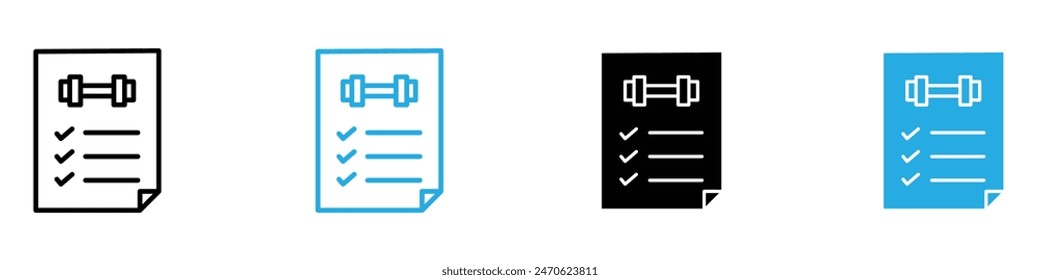 Fitness Plan Icon for Workout Routines, Health Goals, and Exercise Programs