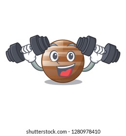 Fitness planet Jupiter in form of cartoon