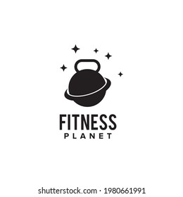 Fitness planet logo design vector template