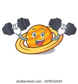 Fitness planet saturnus character cartoon