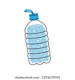 Fitness plastic bottle icon. Empty glass or plastic bottle silhouette. Vector illustration.