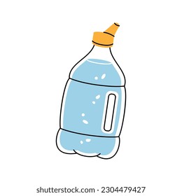 Fitness plastic bottle icon. Empty glass or plastic bottle silhouette. Vector illustration.
