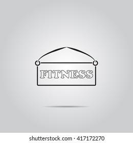 Fitness plate vector icon