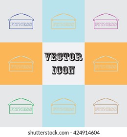 Fitness plate vector icon
