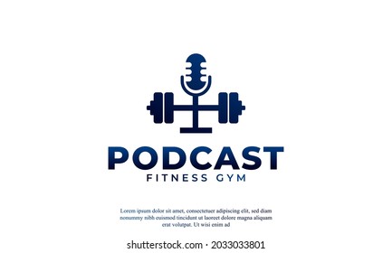 Fitness Podcast Icon Logo Design Template Element