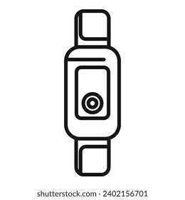 Fitness point band icon outline vector. Data network. Run glass sport