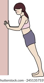 Fitness pose - flat illustration 