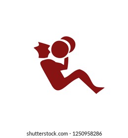 fitness pose of a strong silhouette man suitable for logo or icon for gym