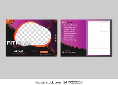 Fitness Post Card Design Template