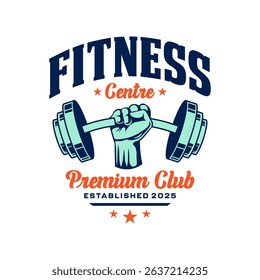 Fitness premium club logo emblem vector design