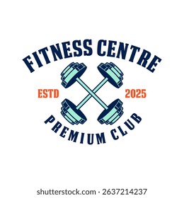 Fitness premium club logo emblem vector design