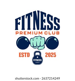 Fitness premium club logo emblem vector design