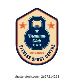 Fitness premium club logo emblem vector design