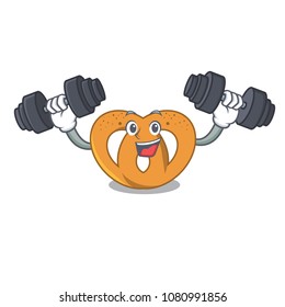 Fitness pretzel character cartoon style
