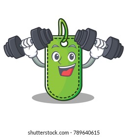 Fitness price tag character cartoon