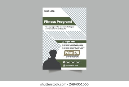 fitness program flyer tamplate design 