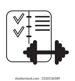 Icono del programa de acondicionamiento físico: Símbolo de rutina de ejercicio.