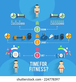 fitness program infographics vector