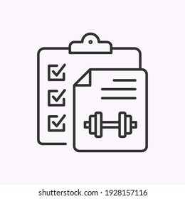 Fitness-Programm-Symbol Vektorgrafik auf weißem Hintergrund.
