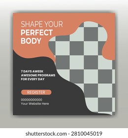 Fitness program poster with register button