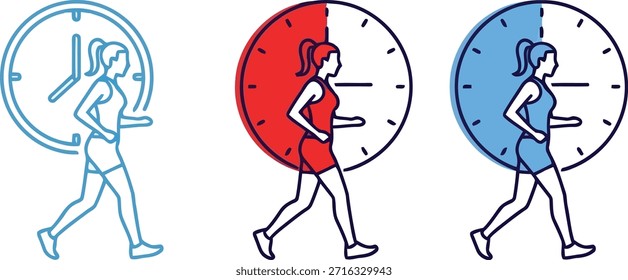 Fitness progress and active lifestyle through consistent exercise and time tracking