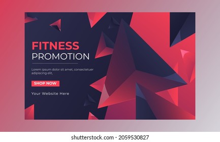 Fitness Promotional Social Media Post Banner Template. Advertisement Card. Fitness Event Layout Design Template In Abstract Colors. Layout Poster Template Design For Sport And Gym Event