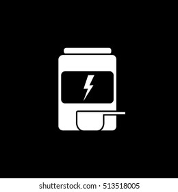 Fitness Protein Flat Icon On Black Background