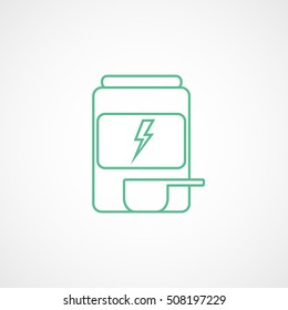 Fitness Protein Green Flat Icon On White Background
