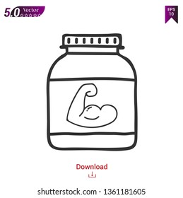 fitness protein icon symbol vector illustration on white background
