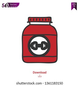 fitness protein icon symbol vector illustration on white background