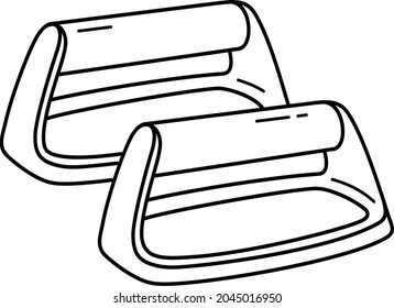 Cabinas de entrenamiento de fitness. Ilustración del contorno del vector.