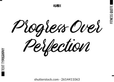 Fitness Quote Vector Text Typographic Poster Progress Over Perfection