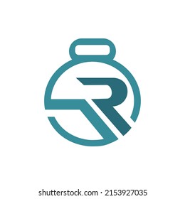 Diseño del logotipo de Fitness R.Imagen vectorial
