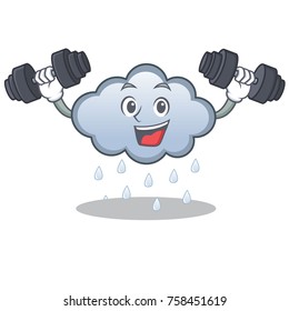 Fitness rain cloud character cartoon