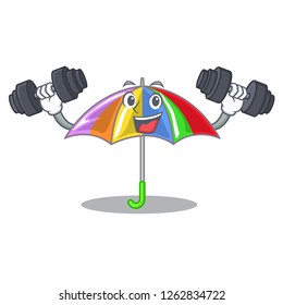 Fitness rainbow umbrella in shape a cartoon