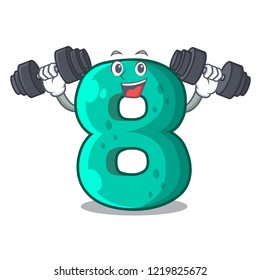 Fitness raster version cartoon shaped Number Eight